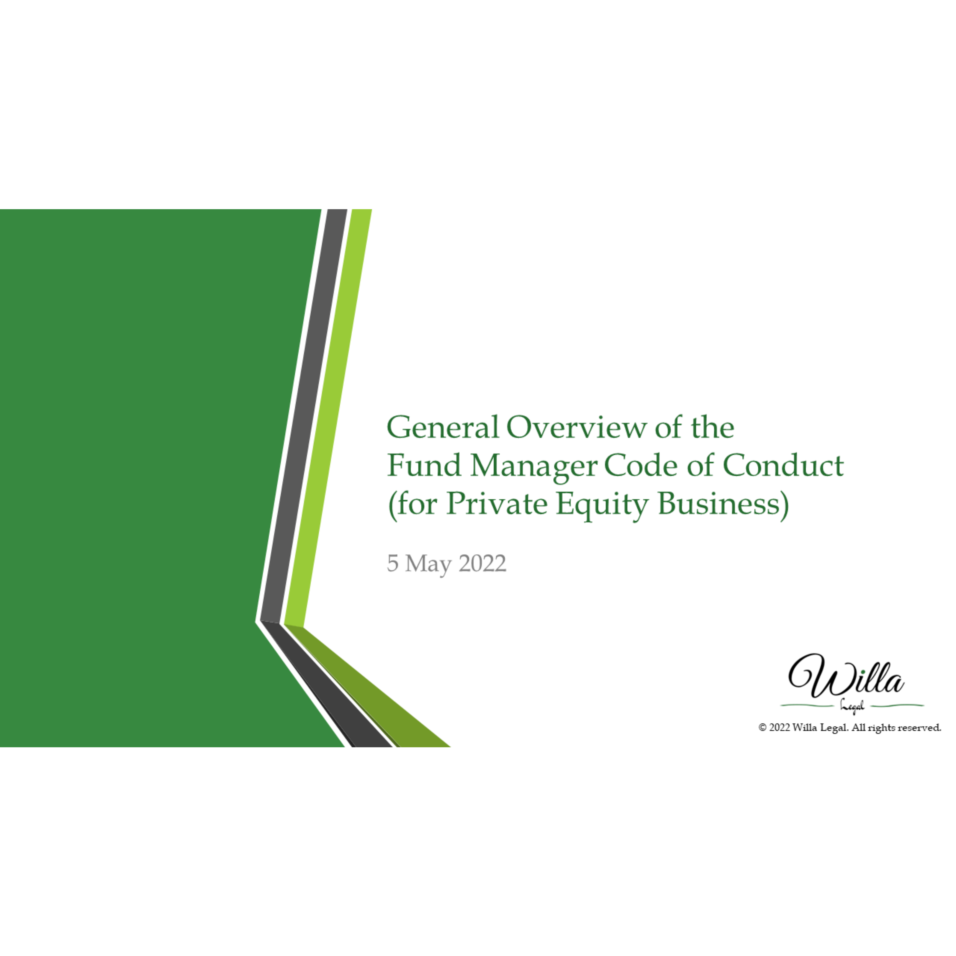 Willa did a CPT-accredited corporate training to the business, legal and compliance teams of a large Chinese-backed investment group that has global operations on the Fund Manager Code of Conduct.
