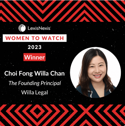Willa won LexisNexis Women to Watch 2023